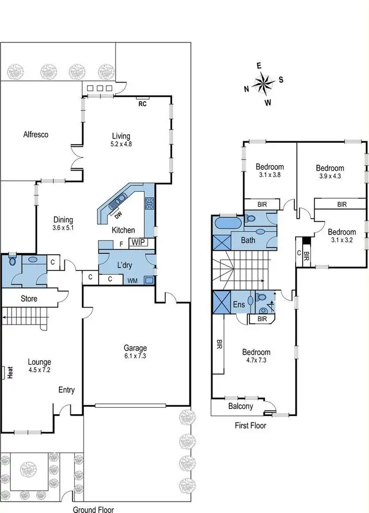 Floorplan of Homely townhouse listing, 1/2 Stinton Avenue, Newtown VIC 3220