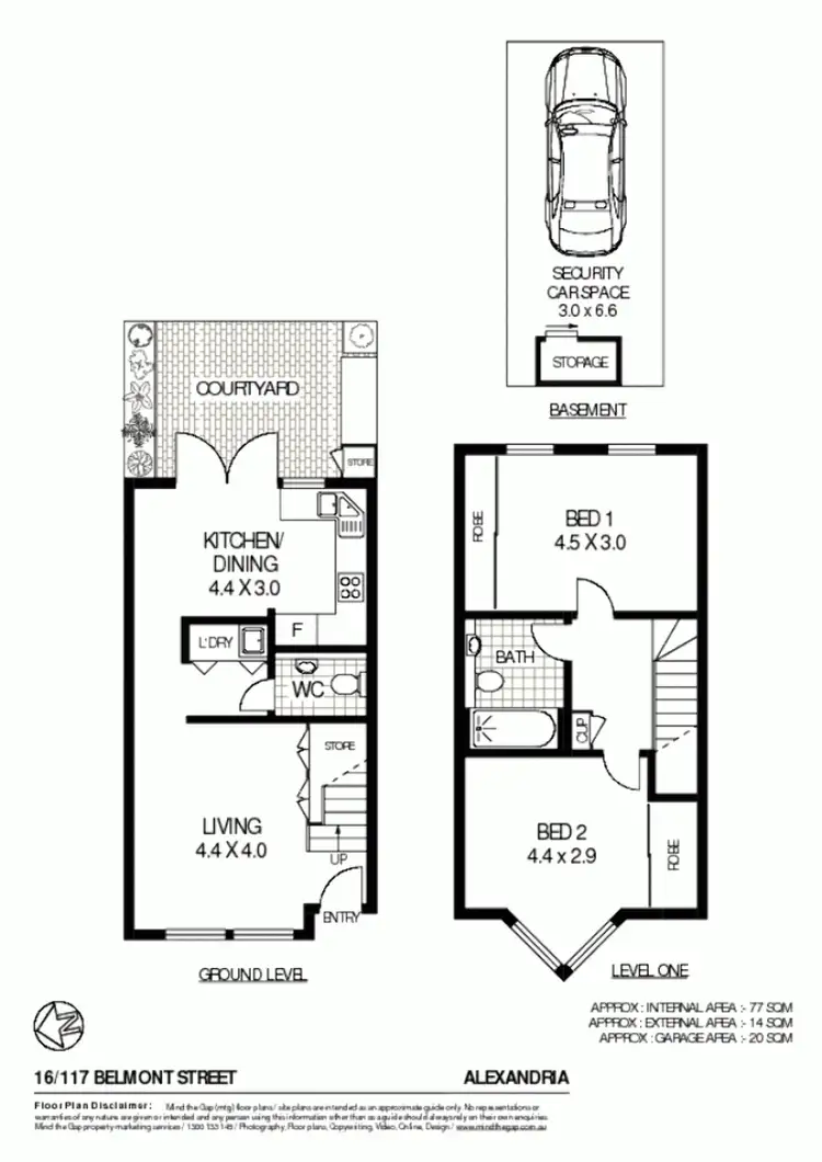 Floorplan of Homely townhouse listing, 16/117 Belmont Street, Alexandria NSW 2015