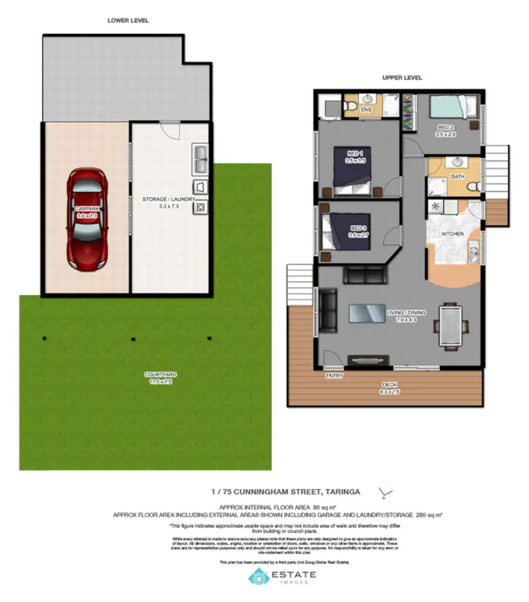 Floorplan of Homely unit listing, 1/75 Cunningham Street, Taringa QLD 4068