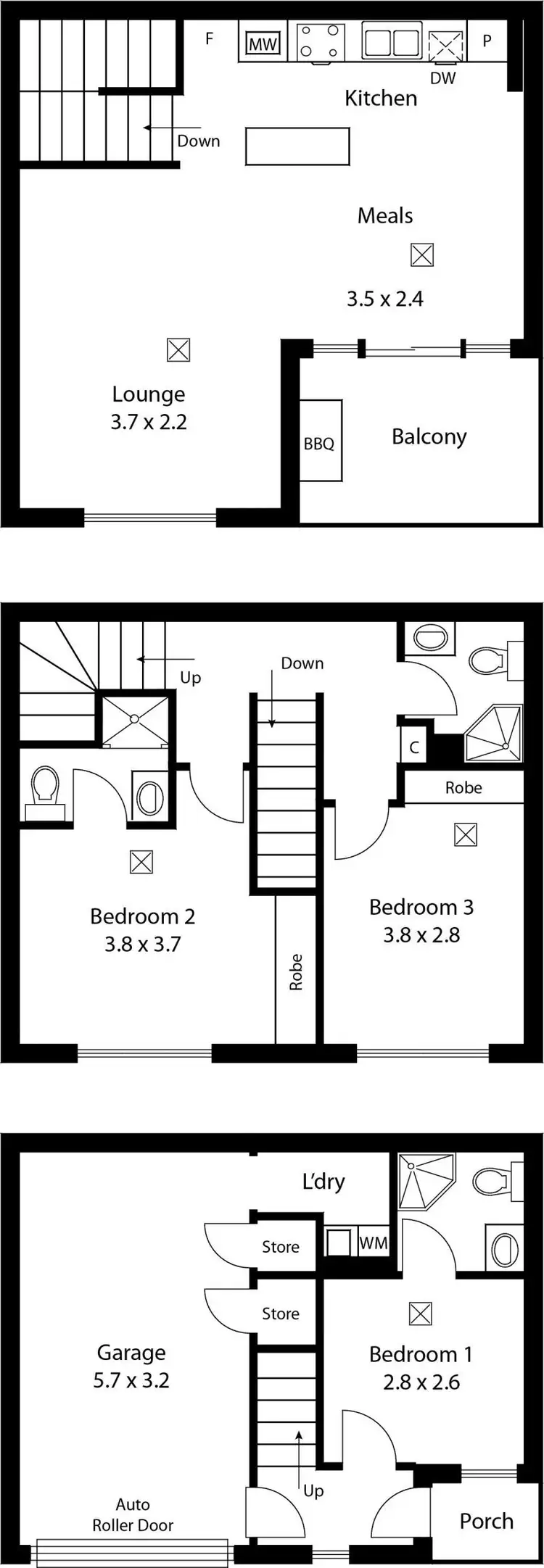 Floorplan of Homely townhouse listing, 4/3 Park Lane, Adelaide SA 5000