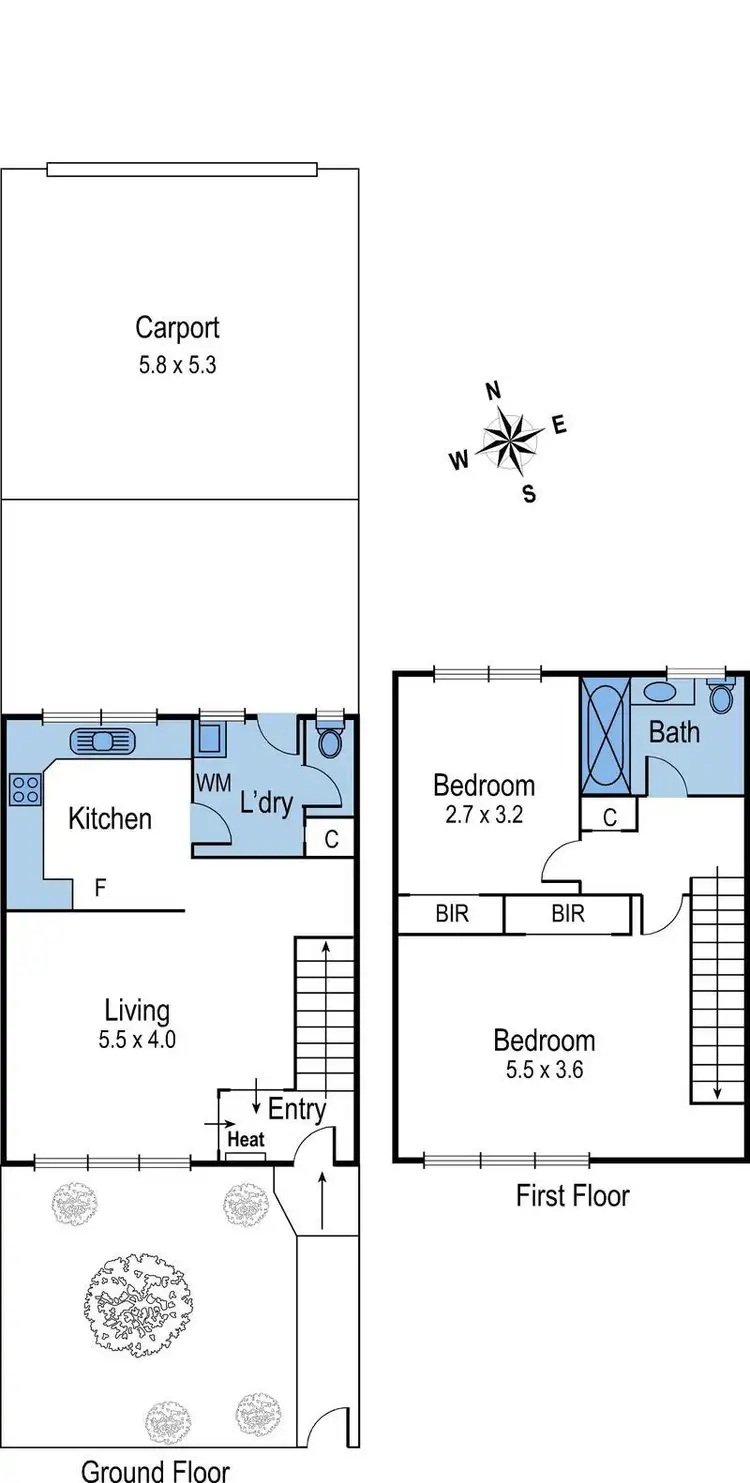 Floorplan of Homely townhouse listing, 6/90 West Fyans Street, Newtown VIC 3220