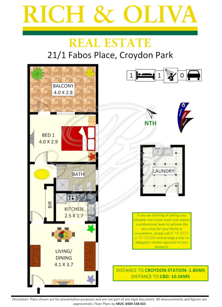 Floorplan of Homely apartment listing, 21/1 Fabos Place, Croydon Park NSW 2133