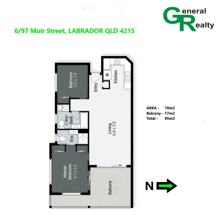 Floorplan of Homely unit listing, 6/97 Muir Street, Labrador QLD 4215