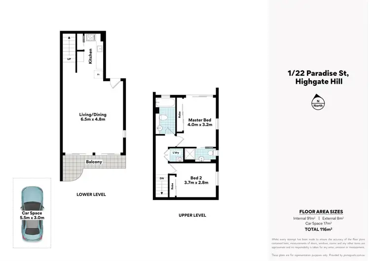 Floorplan of Homely unit listing, 1/22 Paradise St, Highgate Hill QLD 4101