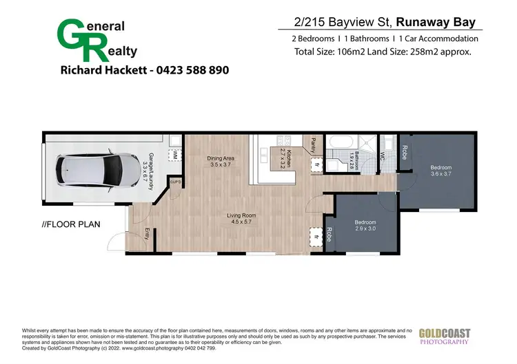 Floorplan of Homely semi-detached listing, 2/215 Bayview Street, Runaway Bay QLD 4216