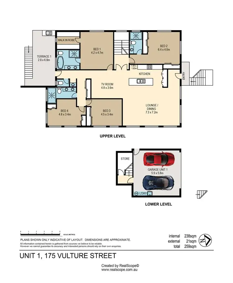 Floorplan of Homely townhouse listing, 1/175 Vulture Street, South Brisbane QLD 4101