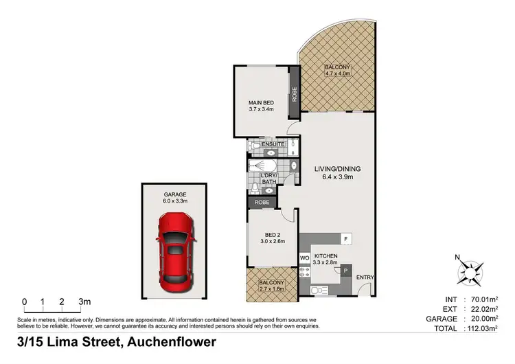 Floorplan of Homely apartment listing, 3/15 Lima Street, Auchenflower QLD 4066