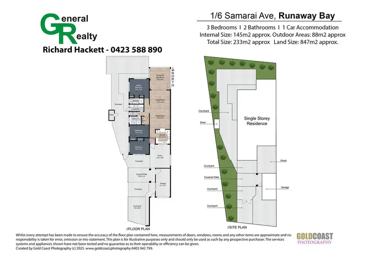 Floorplan of Homely semi-detached listing, 1/6 Samarai Ave, Runaway Bay QLD 4216