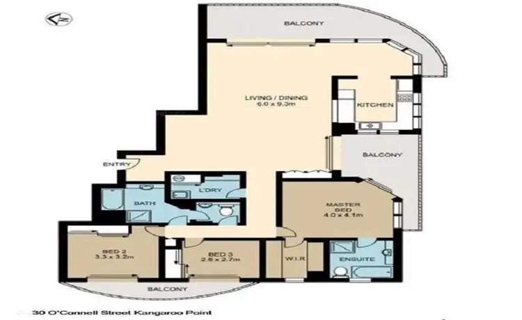 Floorplan of Homely apartment listing, 45/30 O' Connell Street, Kangaroo Point QLD 4169