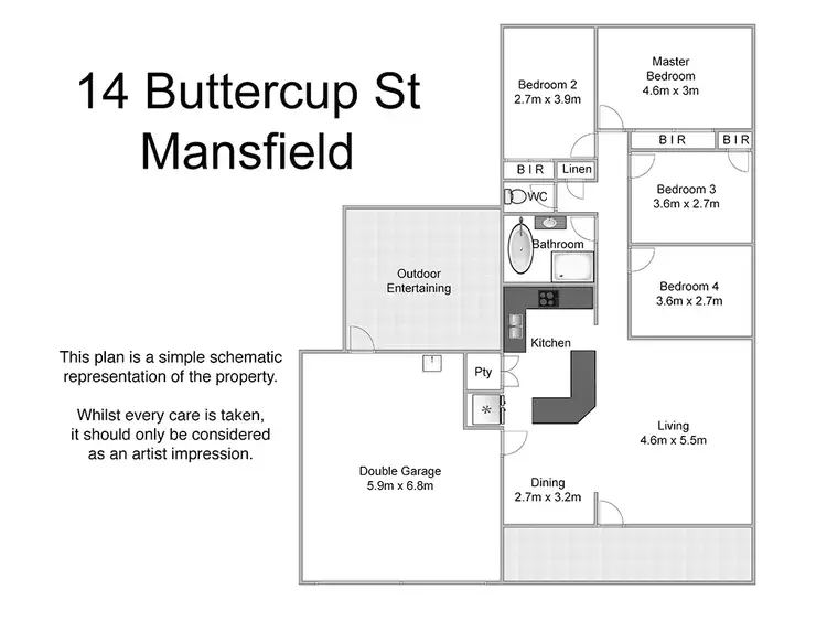 Floorplan of Homely house listing, 14 Buttercup Street, Mansfield QLD 4122