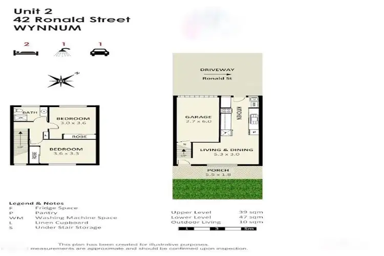 Floorplan of Homely townhouse listing, 2/42 Ronald Street, Wynnum QLD 4178