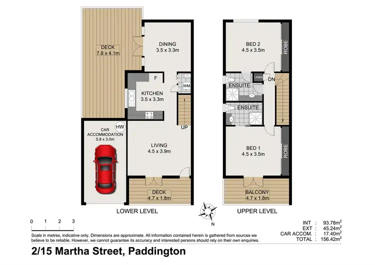 Floorplan of Homely townhouse listing, 2/15 Martha St, Paddington QLD 4064