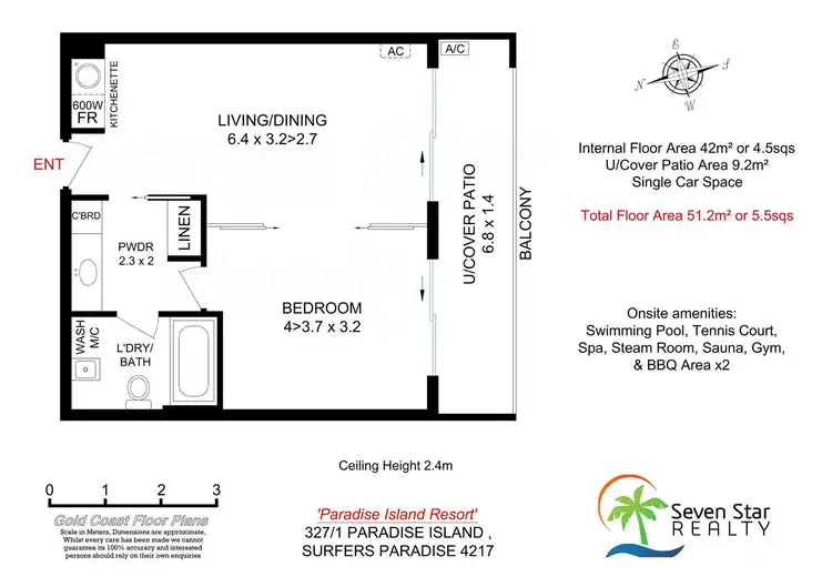 Floorplan of Homely unit listing, 327/1 Paradise Island Drive, Surfers Paradise QLD 4217