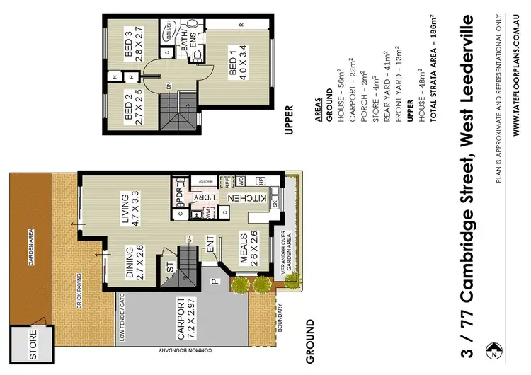 Floorplan of Homely townhouse listing, 3/77 Cambridge Street, West Leederville WA 6007