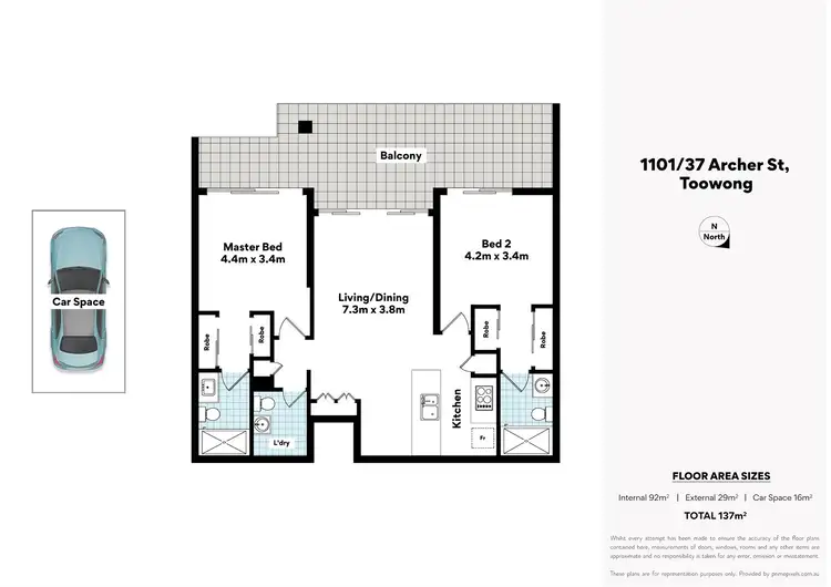 Floorplan of Homely apartment listing, 1101/37 Archer St, Toowong QLD 4066