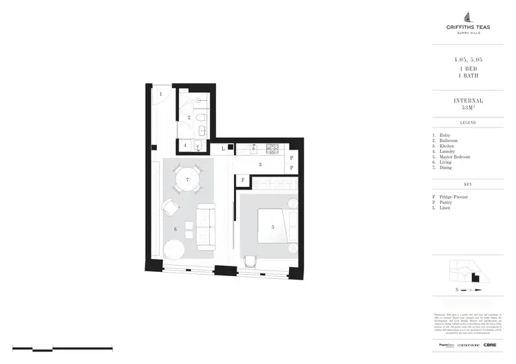 Floorplan of Homely apartment listing, 505/46 Wentworth Avenue, Surry Hills NSW 2010