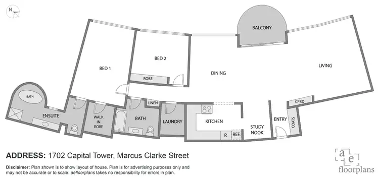 Floorplan of Homely apartment listing, 1702/2 Marcus Clarke Street, City ACT 2601