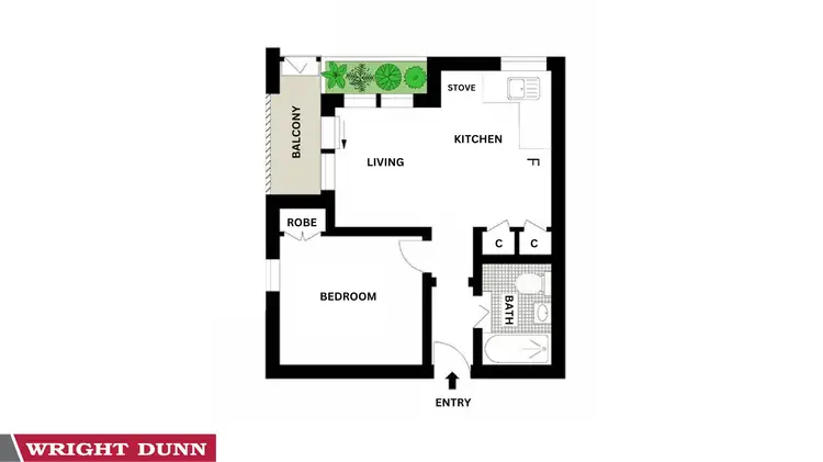 Floorplan of Homely unit listing, 1C/6 - Irvine Street, Watson ACT 2602