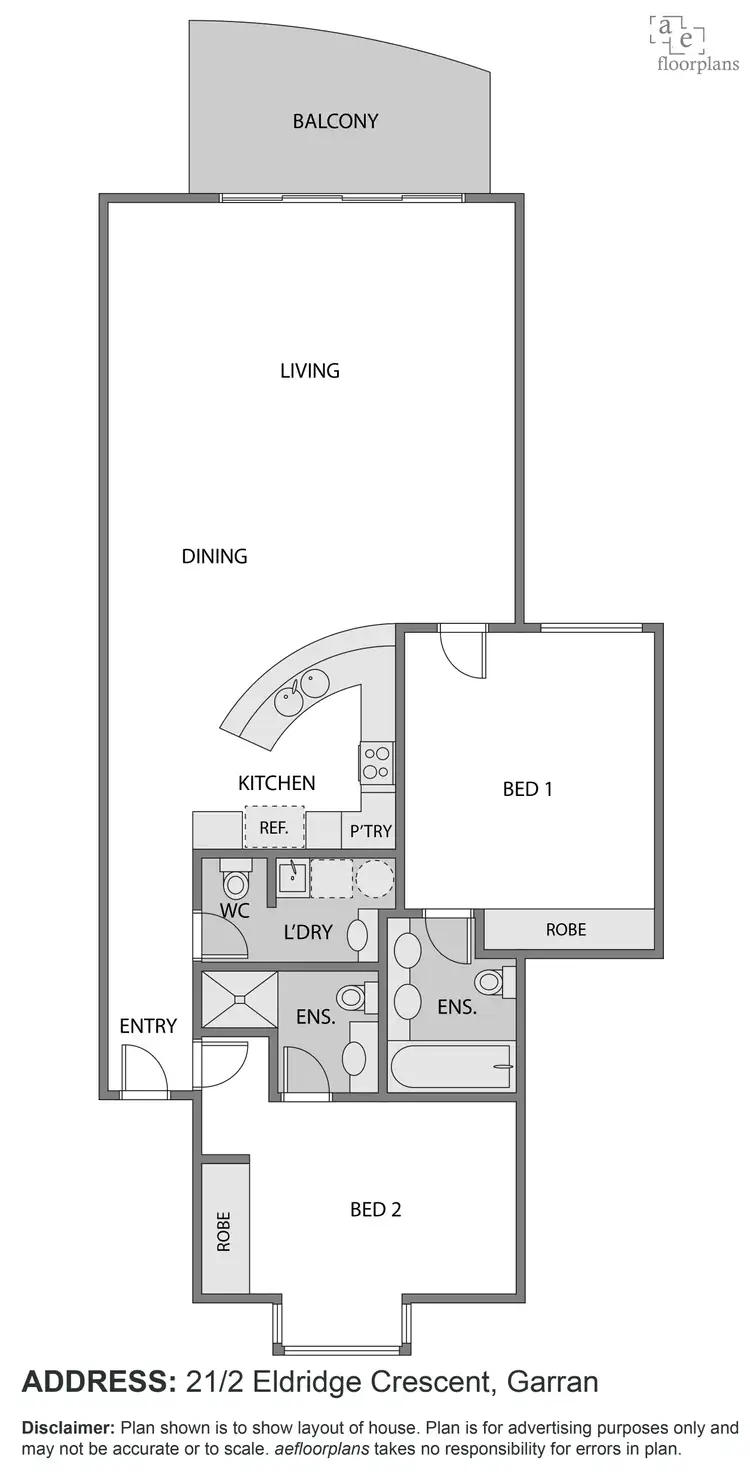 Floorplan of Homely apartment listing, 21/2 Eldridge Crescent, Garran ACT 2605