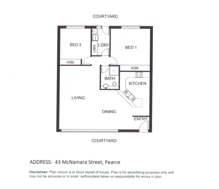 Floorplan of Homely townhouse listing, 43 McNamara Street, Pearce ACT 2607