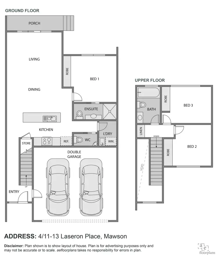 Floorplan of Homely townhouse listing, 13 Laseron Place, Mawson ACT 2607