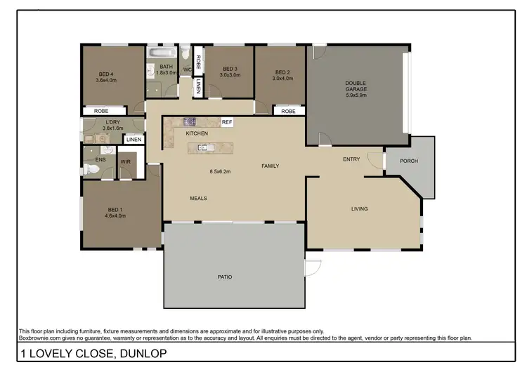 Floorplan of Homely house listing, 1 Lovely Close, Dunlop ACT 2615
