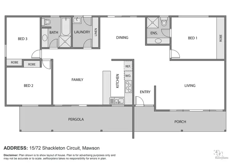Floorplan of Homely townhouse listing, 15/72 Shackleton Circuit, Mawson ACT 2607