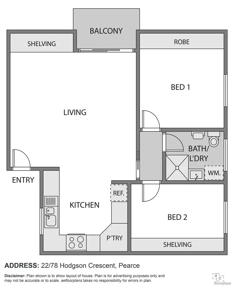 Floorplan of Homely unit listing, 22/78 Hodgson Crescent, Pearce ACT 2607