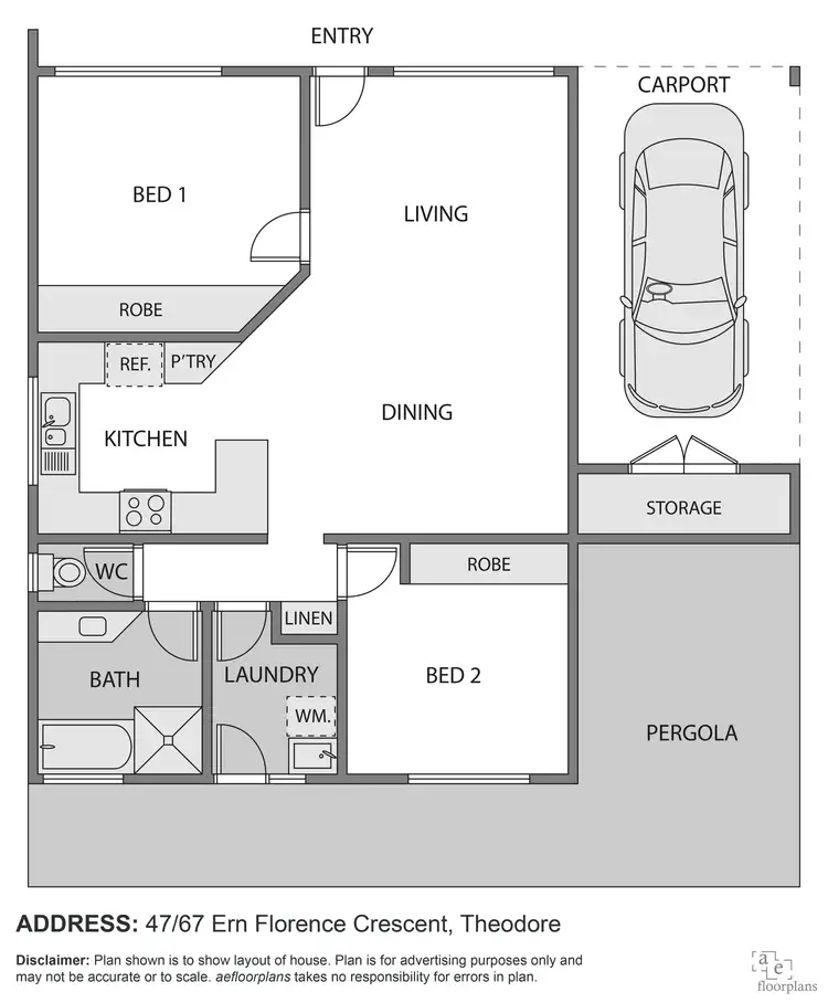Floorplan of Homely townhouse listing, 47/67 Ern Florence Crescent, Theodore ACT 2905