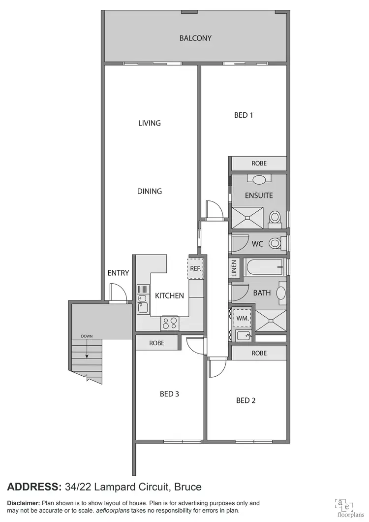 Floorplan of Homely apartment listing, 34/22 Lampard Circuit, Bruce ACT 2617