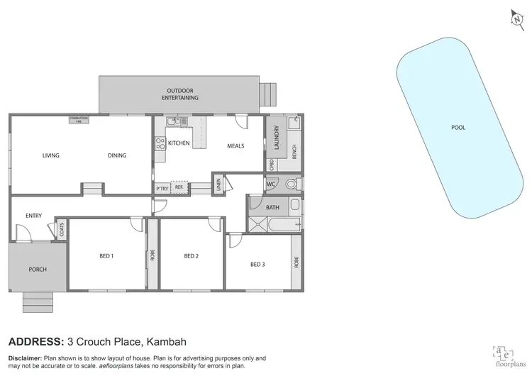 Floorplan of Homely house listing, 3 Crouch Place, Kambah ACT 2902