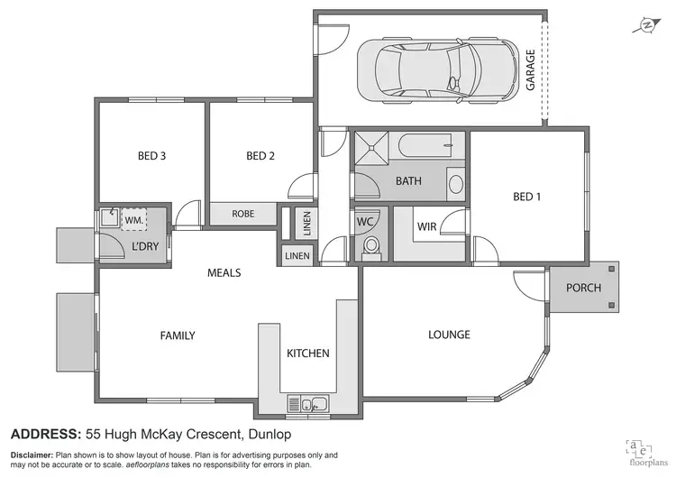 Floorplan of Homely house listing, 55 Hugh McKay Crescent, Dunlop ACT 2615