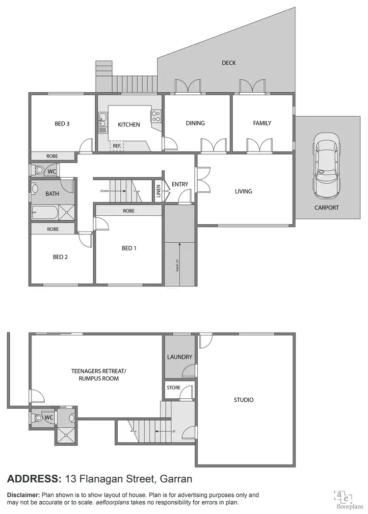 Floorplan of Homely house listing, 13 Flanagan Street, Garran ACT 2605