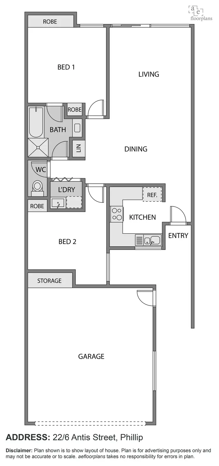 Floorplan of Homely townhouse listing, 22/6 Antis Street, Phillip ACT 2606