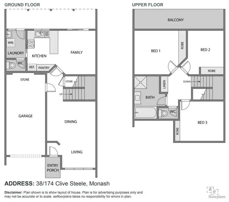 Floorplan of Homely townhouse listing, 38/174 Clive Steele Avenue, Monash ACT 2904