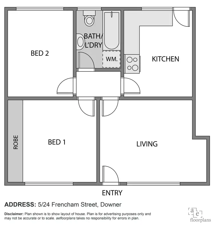 Floorplan of Homely unit listing, 5/24 Frencham Street, Downer ACT 2602
