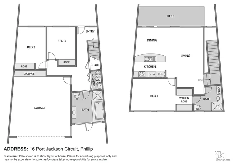 Floorplan of Homely townhouse listing, 16 Port Jackson Circuit, Phillip ACT 2606