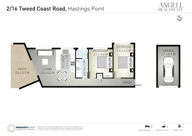 Floorplan of Homely unit listing, 2/16 Tweed Coast Road, Hastings Point NSW 2489