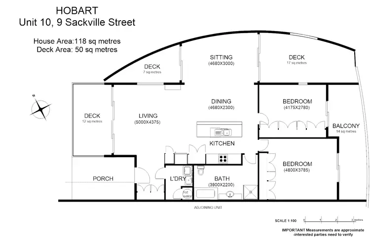 Floorplan of Homely unit listing, 10/9 Sackville St, Hobart TAS 7000