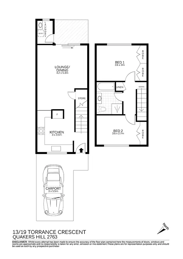 Floorplan of Homely townhouse listing, 13/19 Torrance Crescent, Quakers Hill NSW 2763