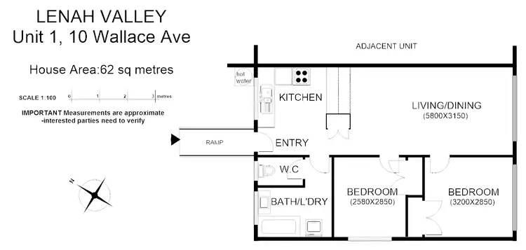 Floorplan of Homely unit listing, 1/10 Wallace Ave, Lenah Valley TAS 7008