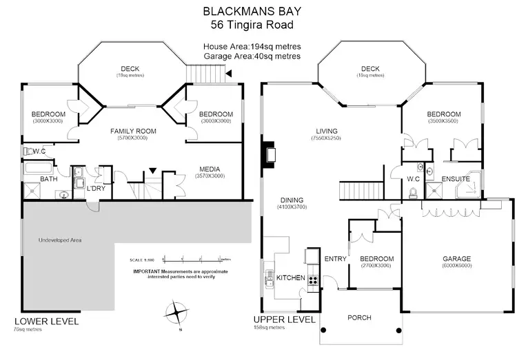 Floorplan of Homely house listing, 56 Tingira Rd, Blackmans Bay TAS 7052