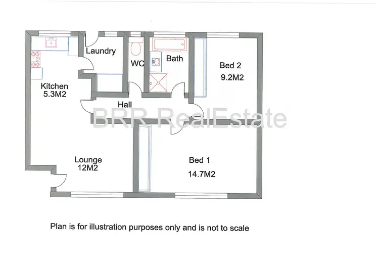 Floorplan of Homely unit listing, 2/14 Cunningham Street, Benalla VIC 3672