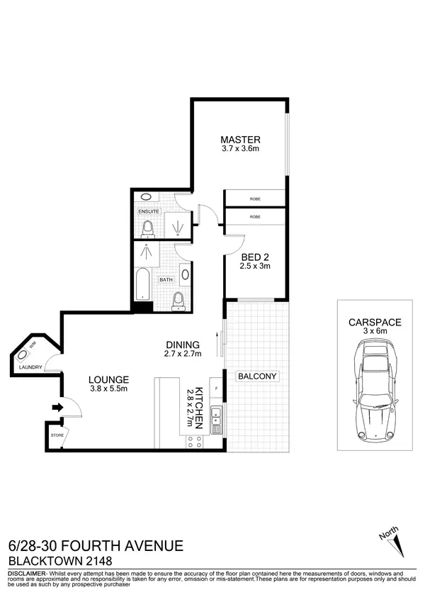 Floorplan of Homely apartment listing, 6/28-30 Fourth Avenue, Blacktown NSW 2148