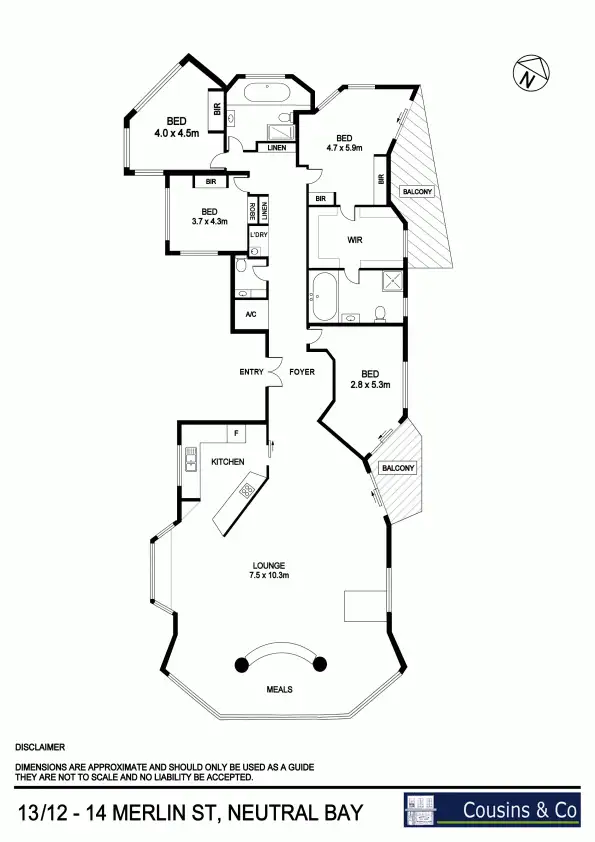 Floorplan of Homely apartment listing, 13/12-14 Merlin Street, Neutral Bay NSW 2089