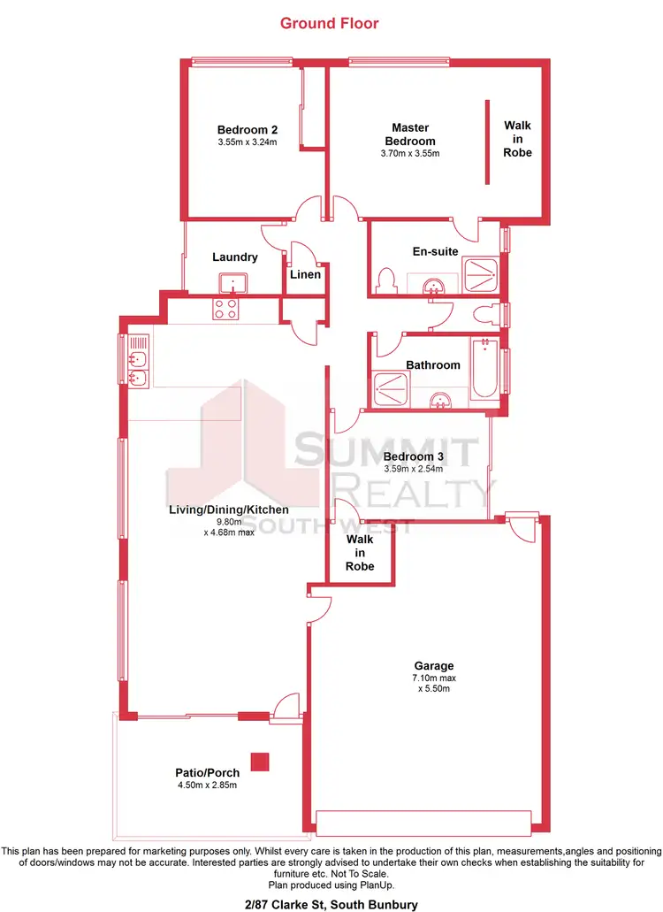 Floorplan of Homely unit listing, 2/87 Clarke Street, South Bunbury WA 6230