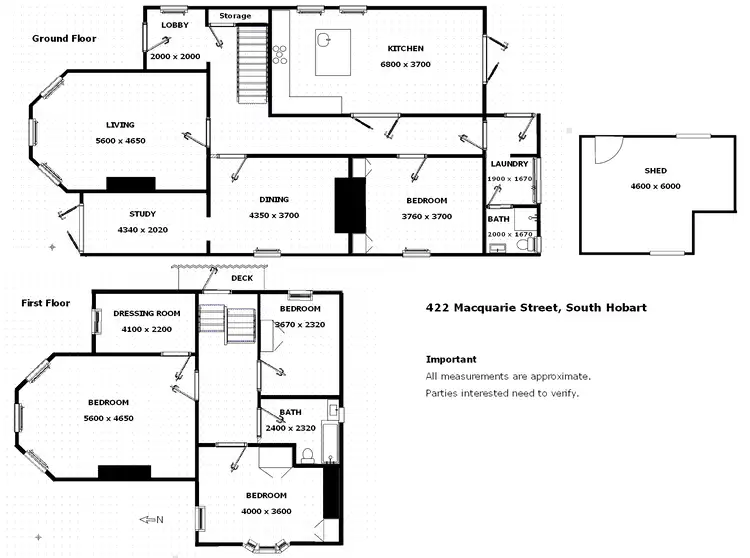 Floorplan of Homely house listing, 422 Macquarie St, South Hobart TAS 7004