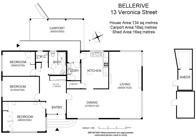Floorplan of Homely house listing, 13 Veronica St, Bellerive TAS 7018