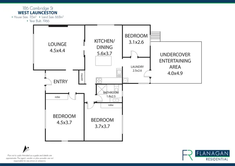 Floorplan of Homely house listing, 186 Cambridge St, West Launceston TAS 7250