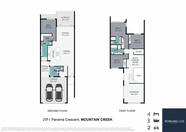 Floorplan of Homely townhouse listing, Unit 21/11 Panama Cres, Mountain Creek QLD 4557
